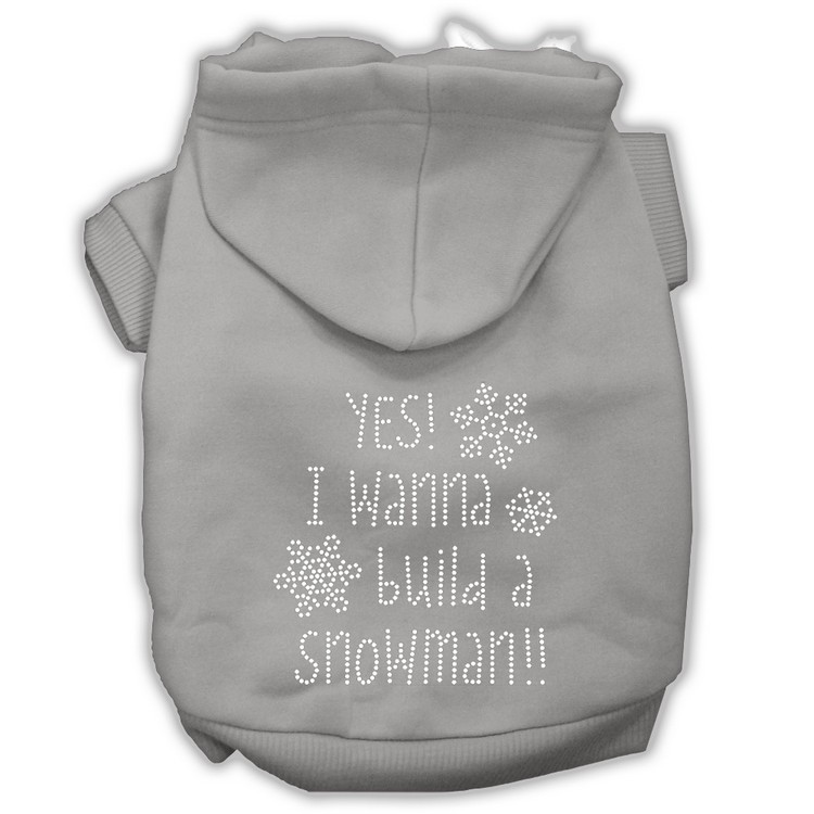 Yes! I want to build a Snowman Rhinestone Dog Hoodie Grey XS